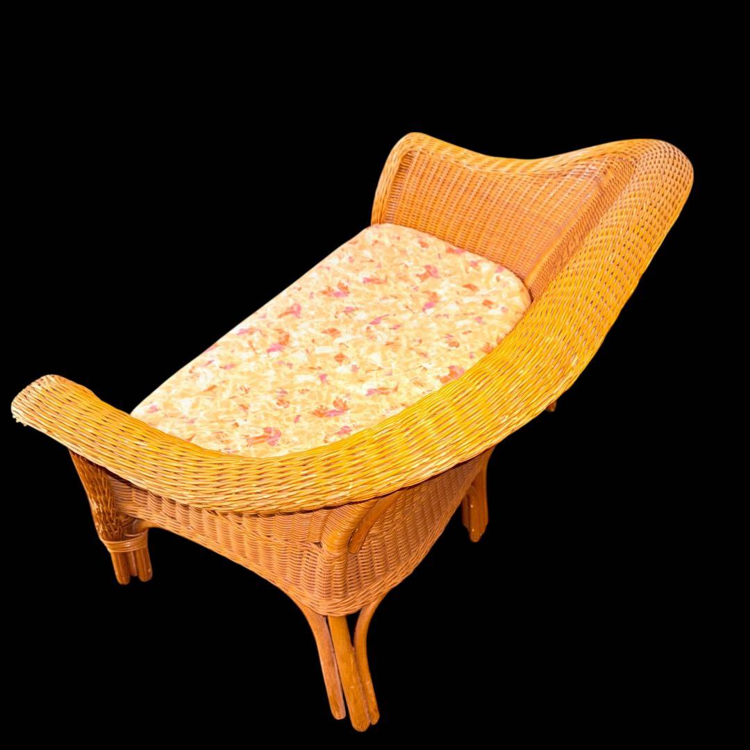 【レア】 2-3人掛け用ラタンソファ ナチュラルチェア ヴィンテージ天然素材 籐