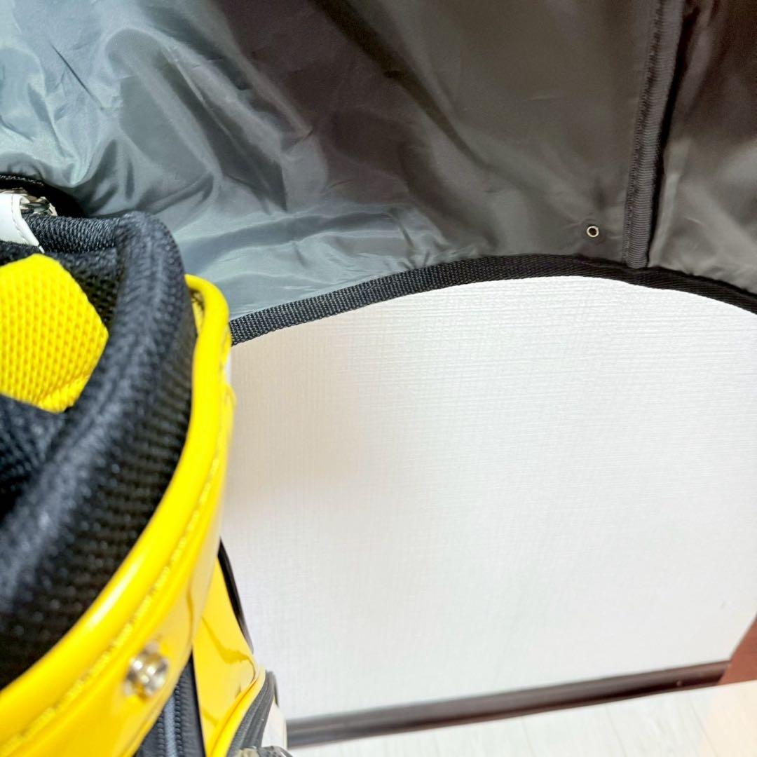 キャロウェイ キャディバッグ 9型 ホワイト×イエロー フード付