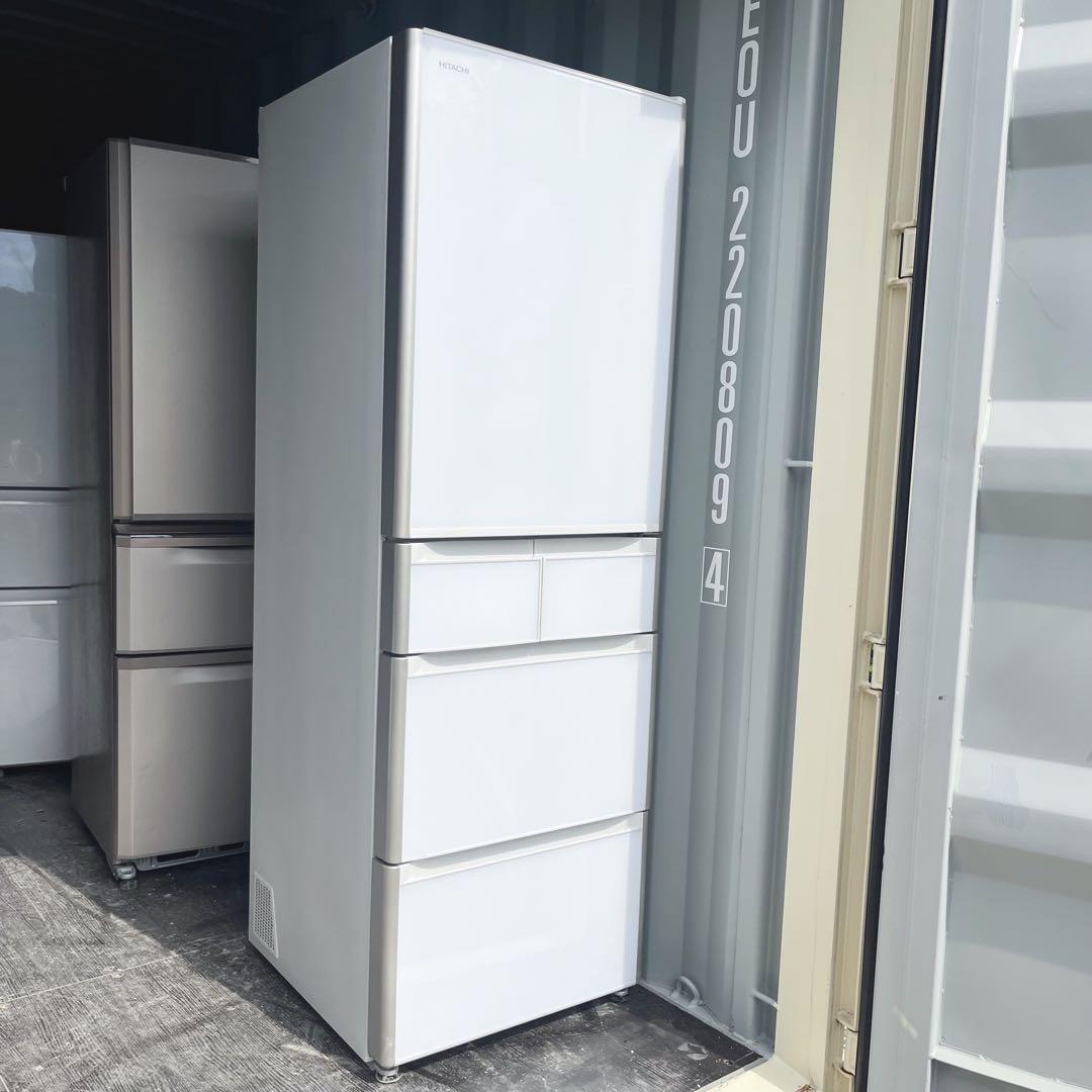 116取付無料！日立真空チルド搭載おしゃれホワイトインテリア5ドア冷蔵庫！洗濯機