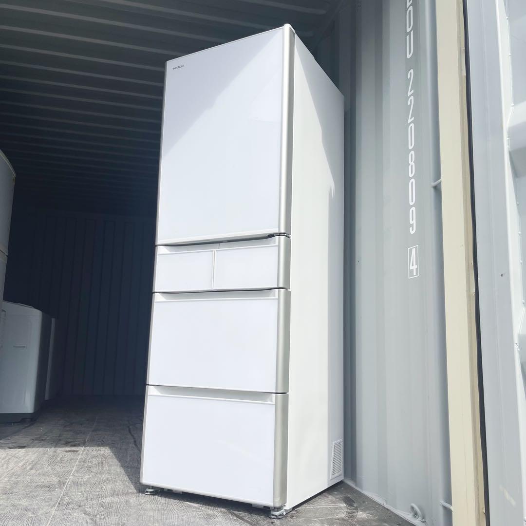 116取付無料！日立真空チルド搭載おしゃれホワイトインテリア5ドア冷蔵庫！洗濯機