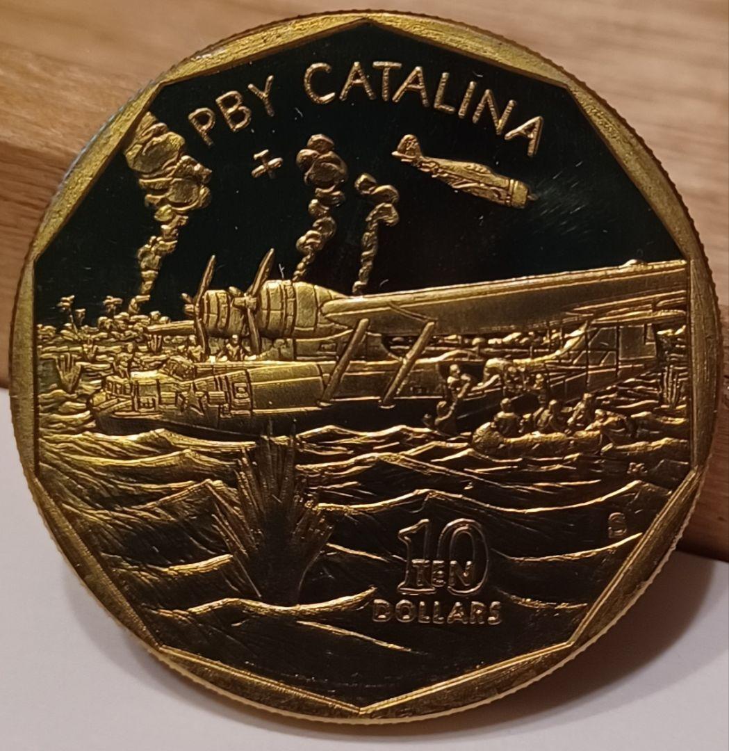 第二次世界大戦の戦闘機 航空機 10ドル硬貨6点 1991年 マーシャル諸島