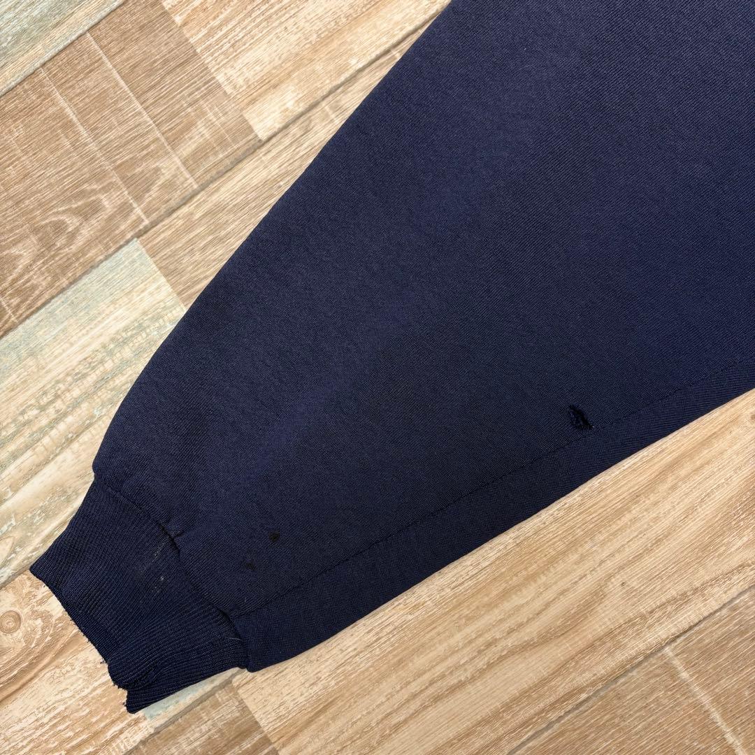 USA製 ラッセル スウェット フェード ネイビー 無地 ブランク XL 前V