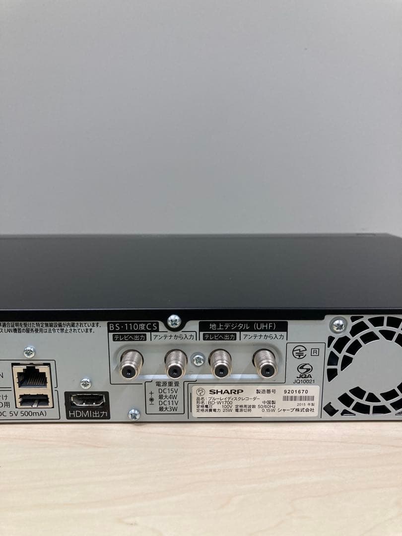 かなり綺麗　1TB シャープ　AQUOS ブルーレイ　BD-W1700