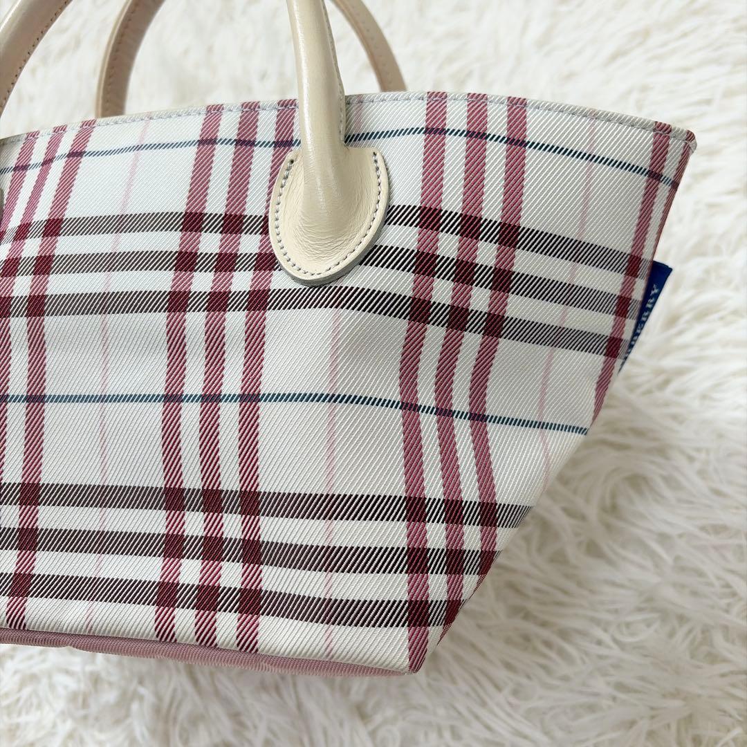 希少✨Burberry Blue Label ピンク 舟形 ミニトートバッグ