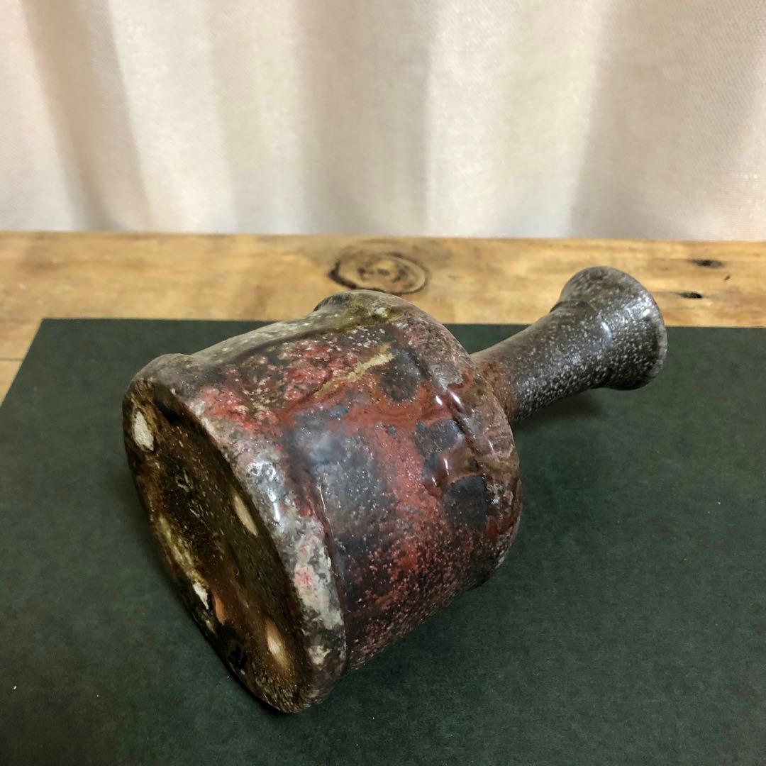 佐久知炎仙 秘色南蛮花器 共箱 茶道具