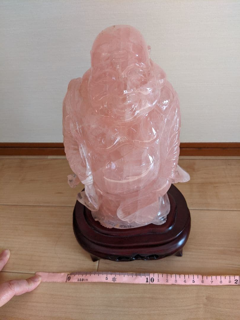 ★布袋 紅水晶（ローズクォーツ）置物