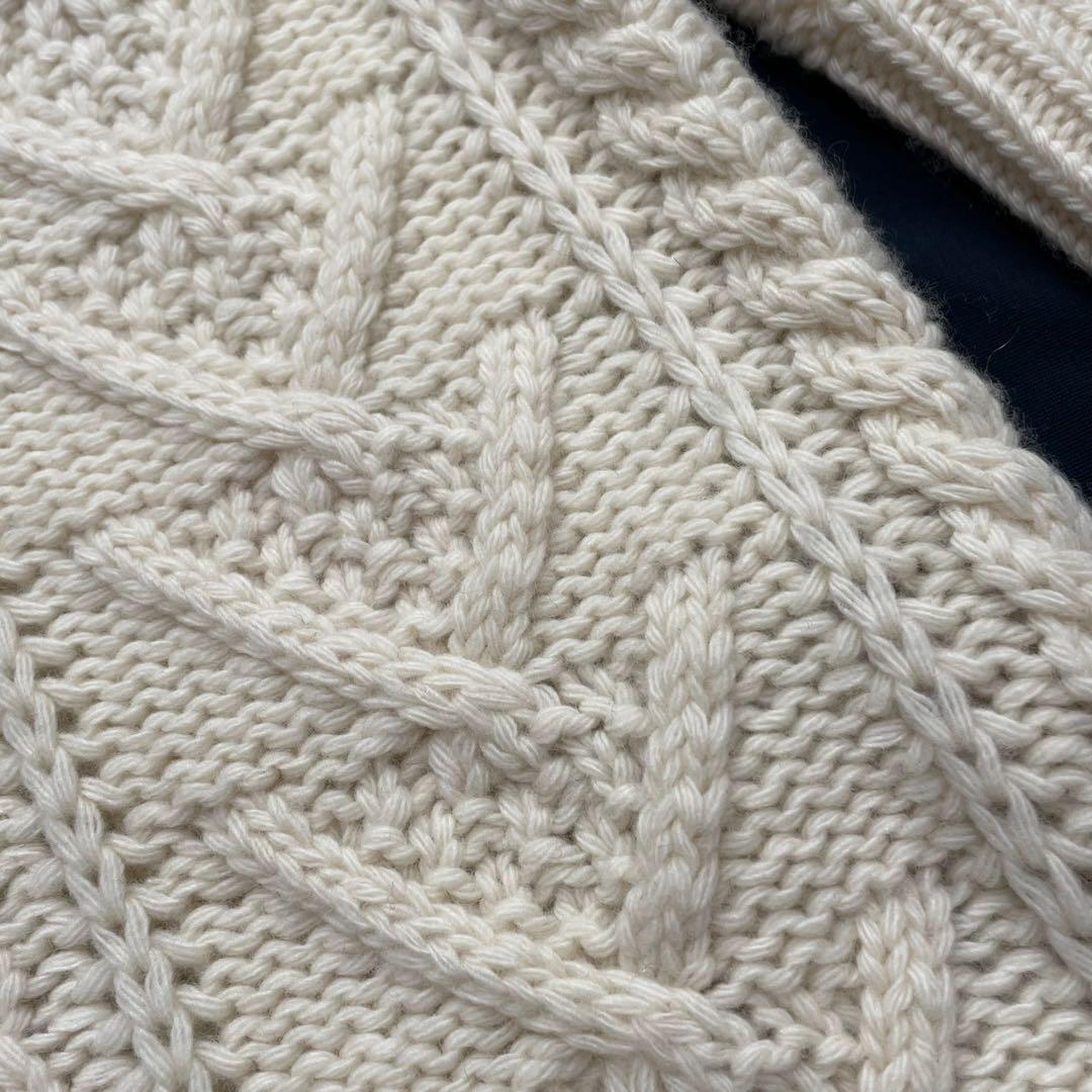 マックスマーラ 白タグ タートルネック ケーブルニット ワンピース S カシミヤ