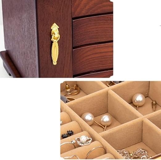 木製アクセサリーケース　ジュエリーボックス ミラー付き