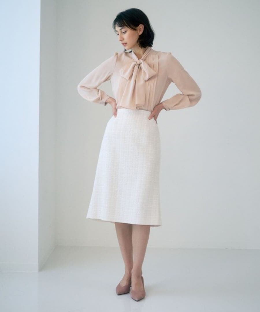 ANAYI シルクデシンボウタイブラウス 38