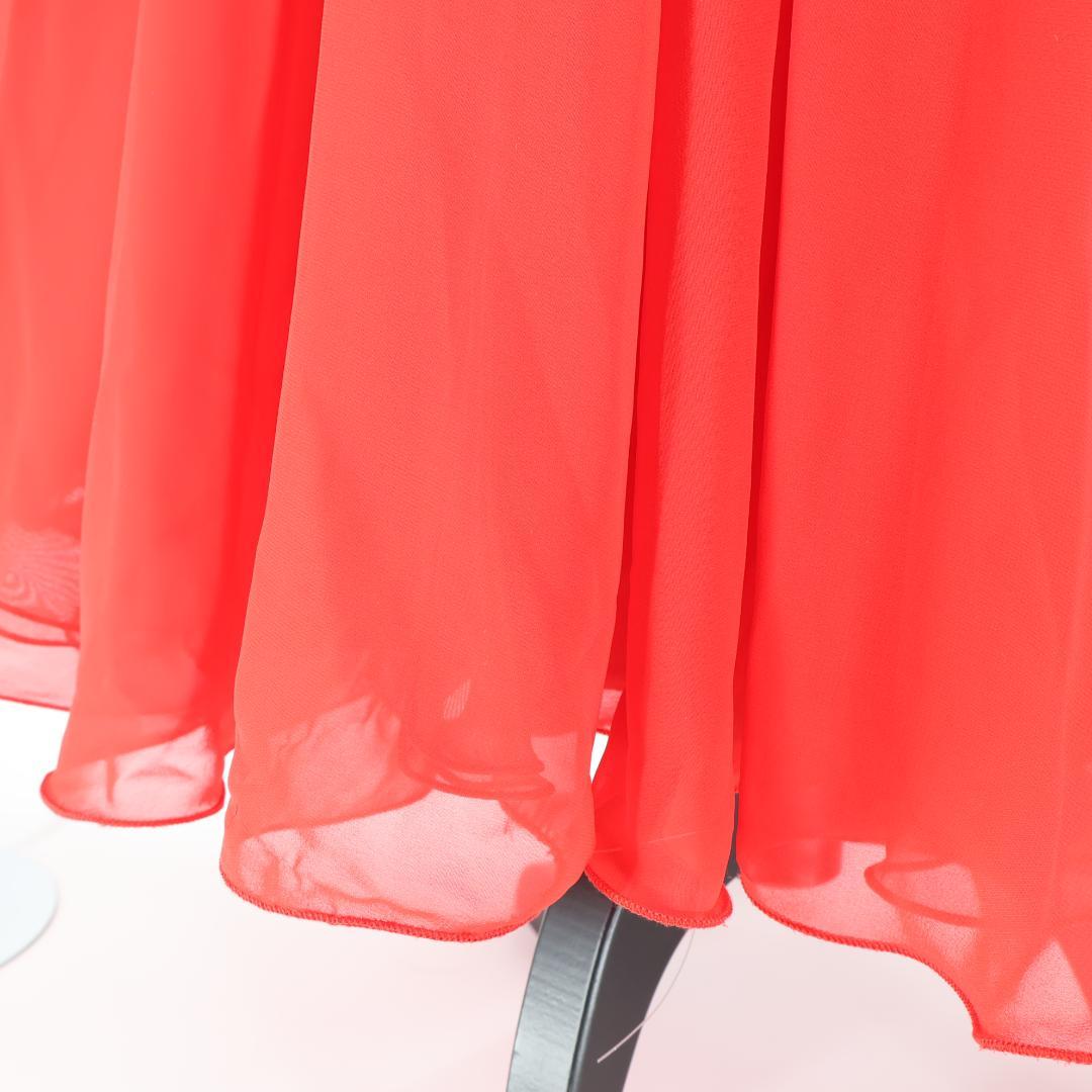 【美品 社交ダンス衣装】レッド×アイボリー Leirenaレイリーナ ワンピース