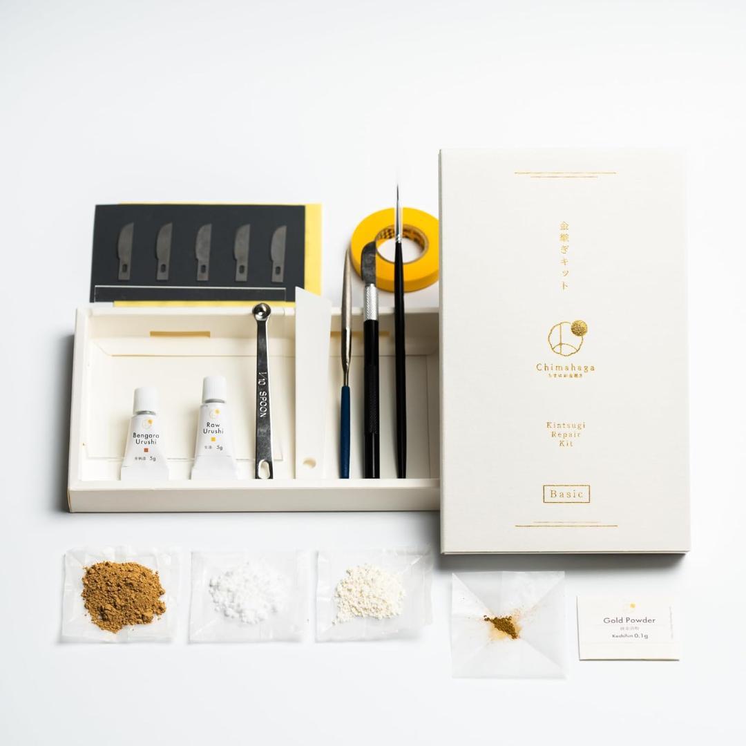初心者用金継ぎキット -Basic- 本漆・純金粉使用 金継ぎセット