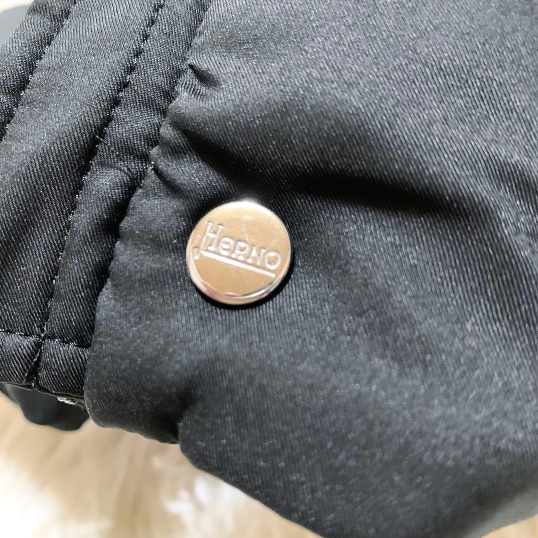 【未使用】ヘルノ ダウン ボンバージャケット アレンデール フェイクファ黒 48