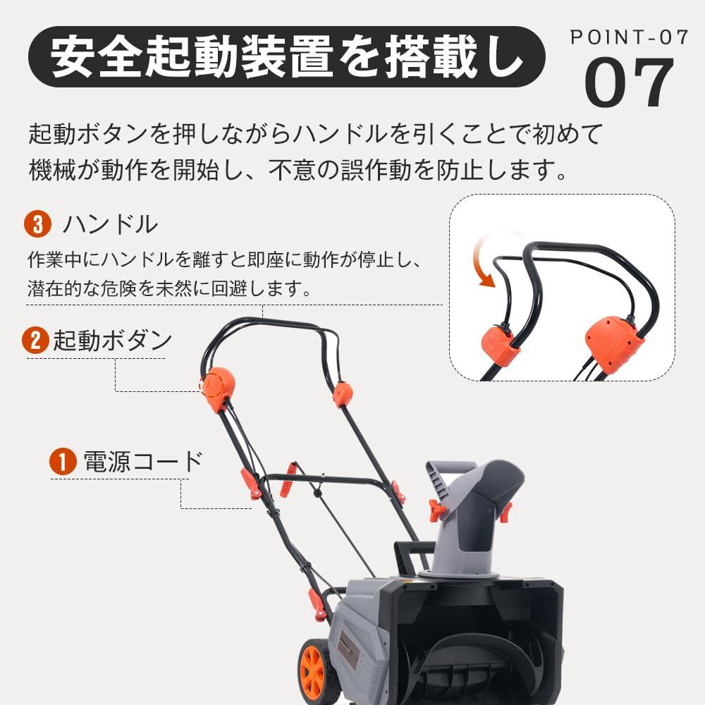 タイムセール！新作の大型除雪機　軽量　家庭用　除雪幅46cm高27cm　GREY
