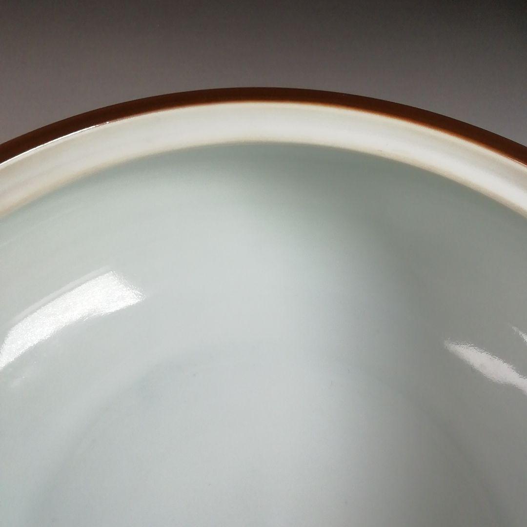 Ｗ１１６　水指　『染付　金襴手捻梅』『平安　景雲 造』『塗替蓋付』　共箱　茶道具