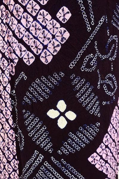 ★専用★未使用品 浴衣 有松絞り バチ衿 紺 花文 身丈163cm お洒落