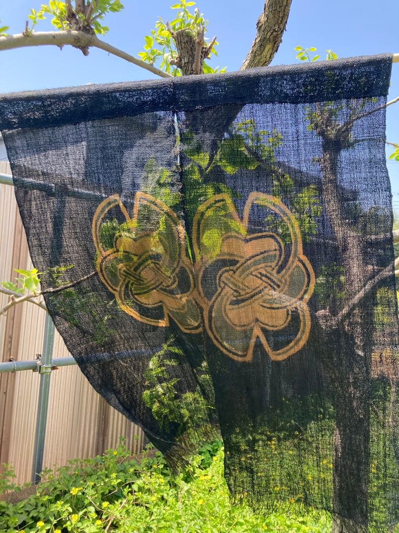 15日木曜までの出品、しな布、榀布、科布、型染め、暖簾、自然布、民藝、伝統工芸