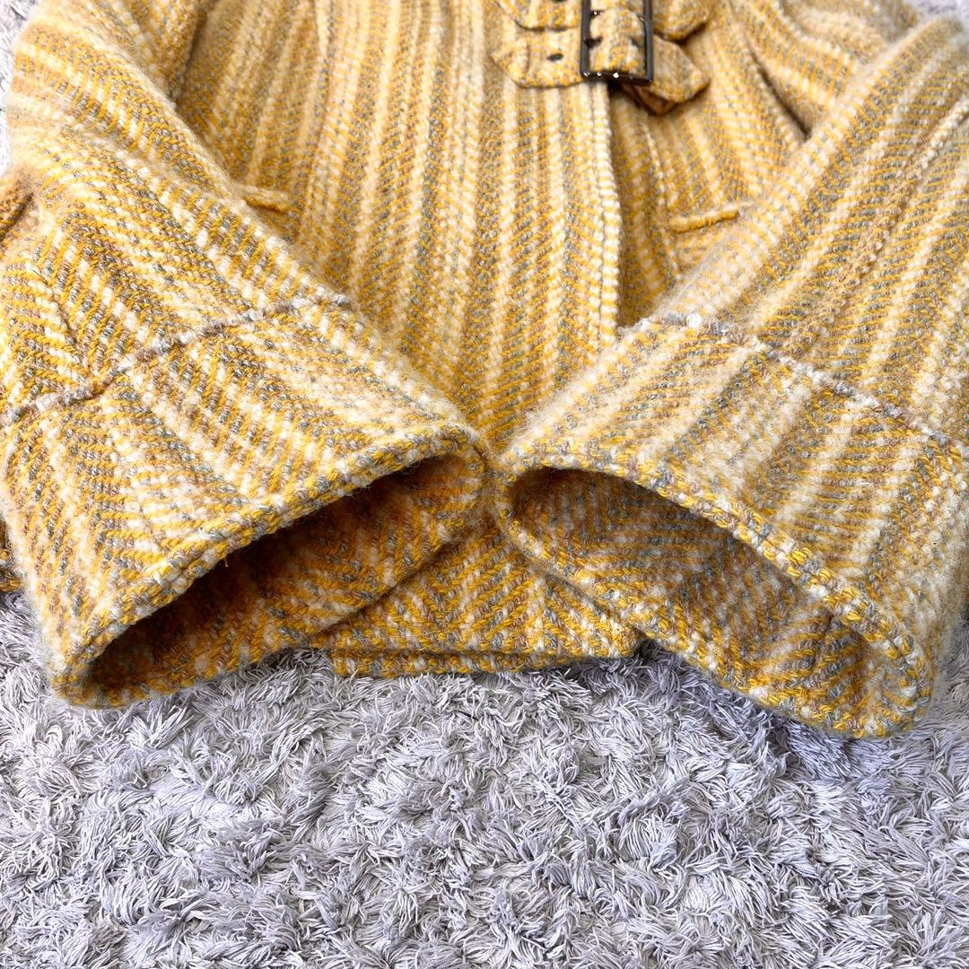 【サンプル品】バーバリーブルーレーベル ヘリンボーン ツイード コート イエロー