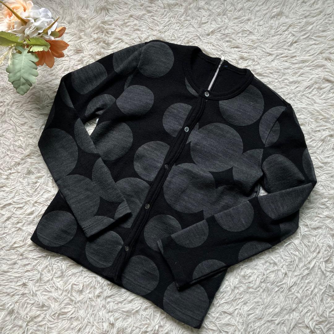 COMMEdesGARCONS 　バックジップカーディガン 　黒　ドット　M