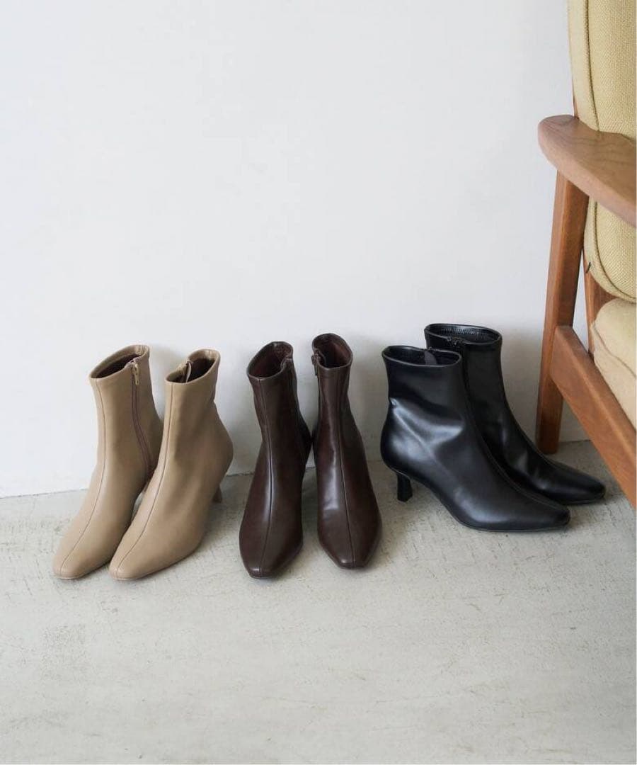 Le talon 新品6cmフレンチスクエアフィットショートブーツ