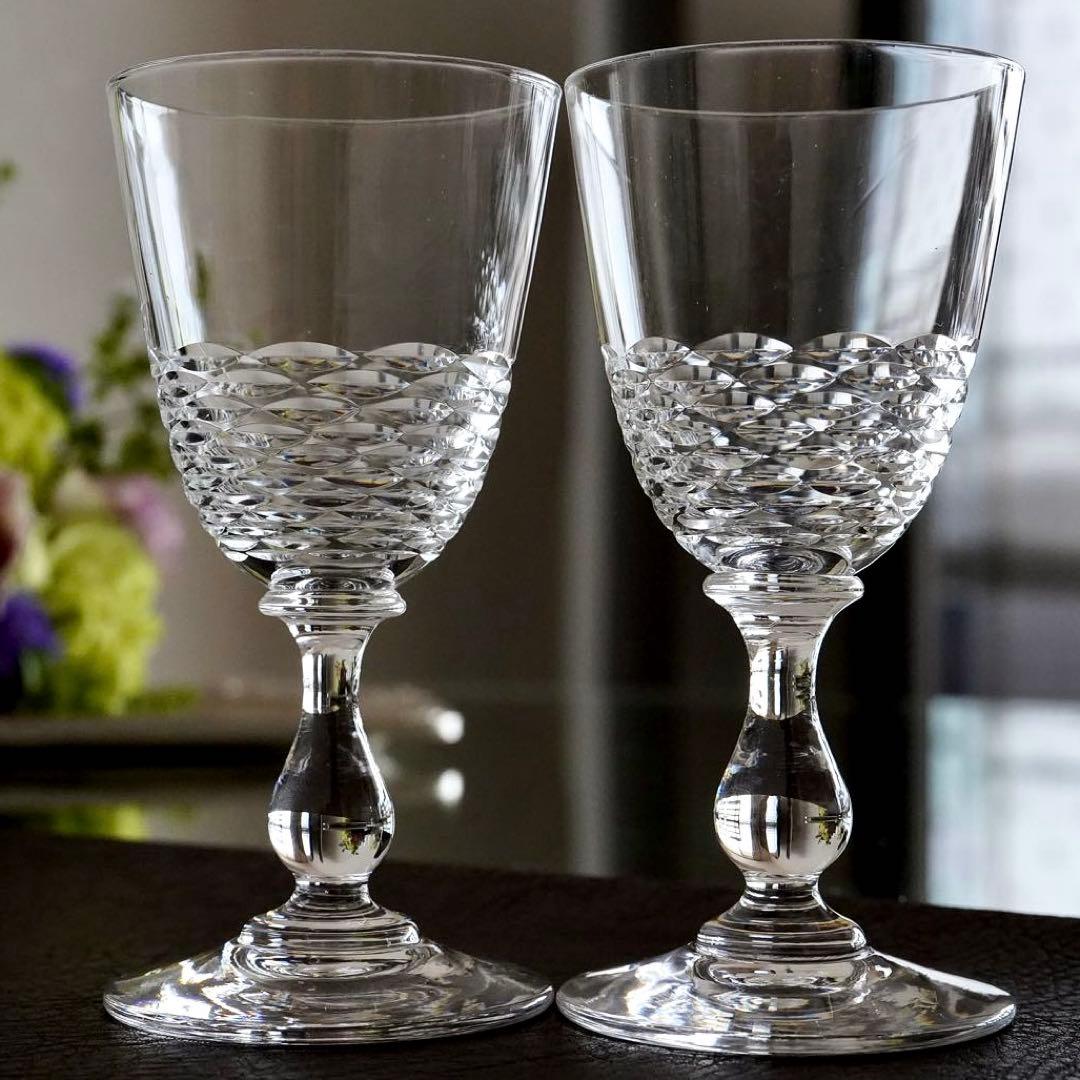 希少オールドバカラBACCARATゴンドール アペリティフ ワイングラス ペアB
