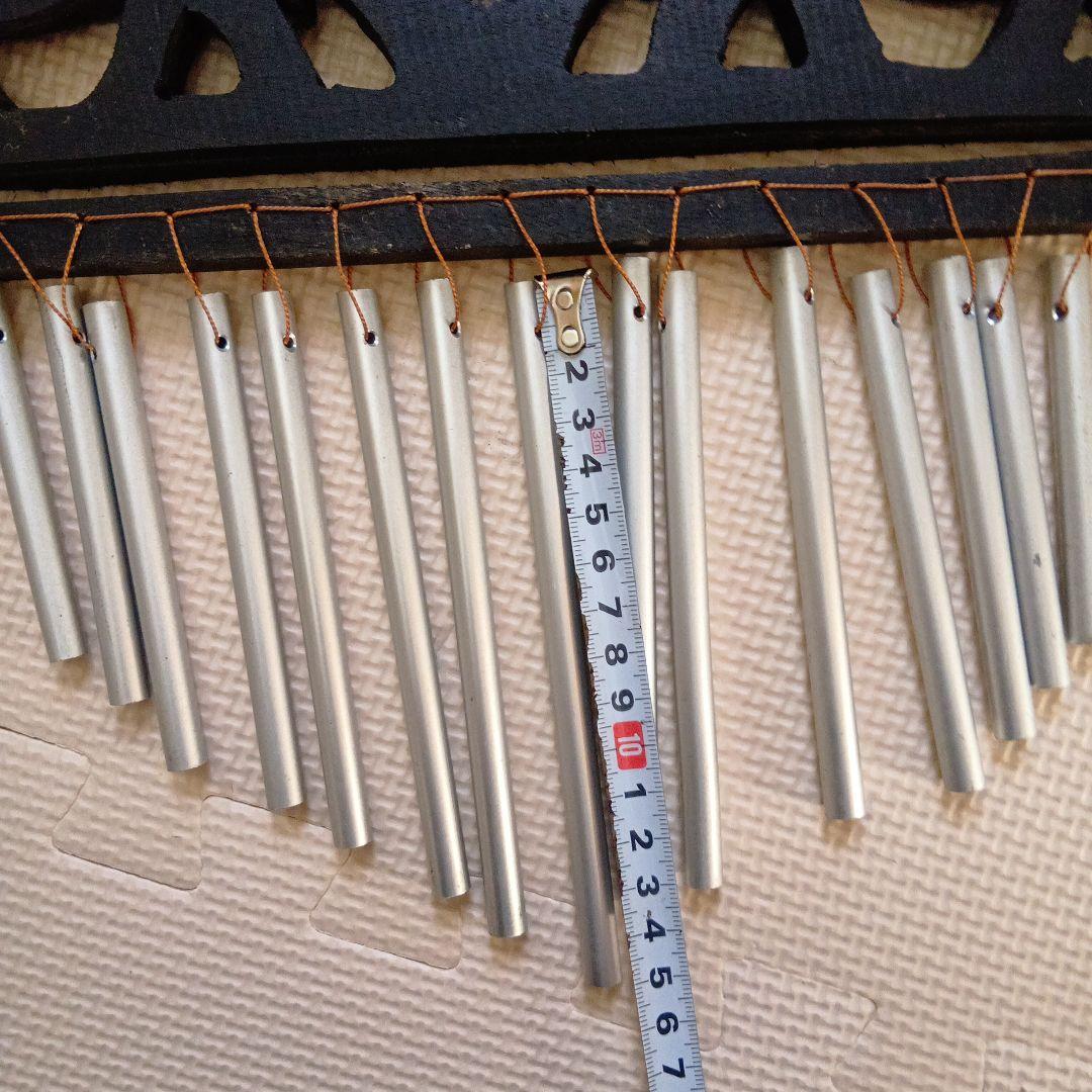 レア　希少　象　木彫り　ウィンドチャイム　玄関　ゾウ　木製　菅　ドアベル　黒