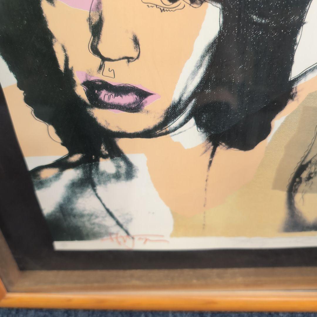 andy warhol ポスター 、mick jagger 木製フレ―厶付
