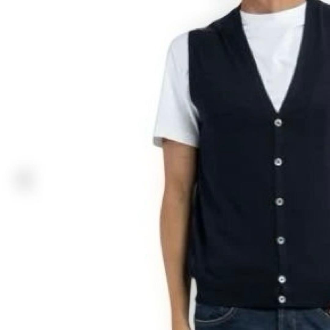 【Hanami】 グランサッソ ハイゲージウール ニットベスト 50 濃紺