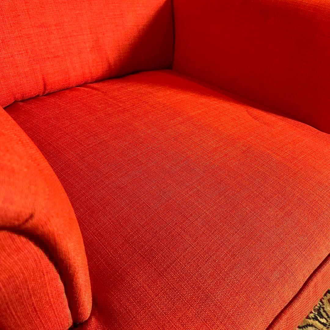 IKEA ストランモン 一人掛けソファ＆オットマンセット（オレンジ）