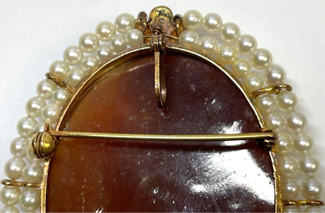 k18 カメオ　ブローチ　レディース　アクセサリー　小物　高級　希少