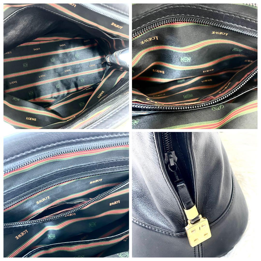 ロエベ　LOEWE アナグラム　ハンドバッグ　レザー　ブラック　黒　手提げ