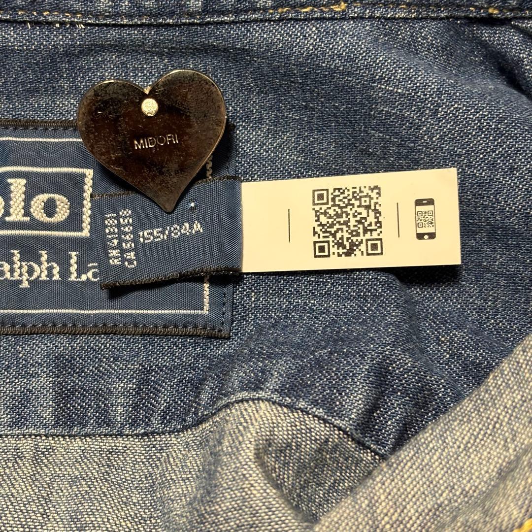 ポロラルフローレン デニムシャツ　ダンガリー　ポニー刺繍ロゴ コットン ゆったり