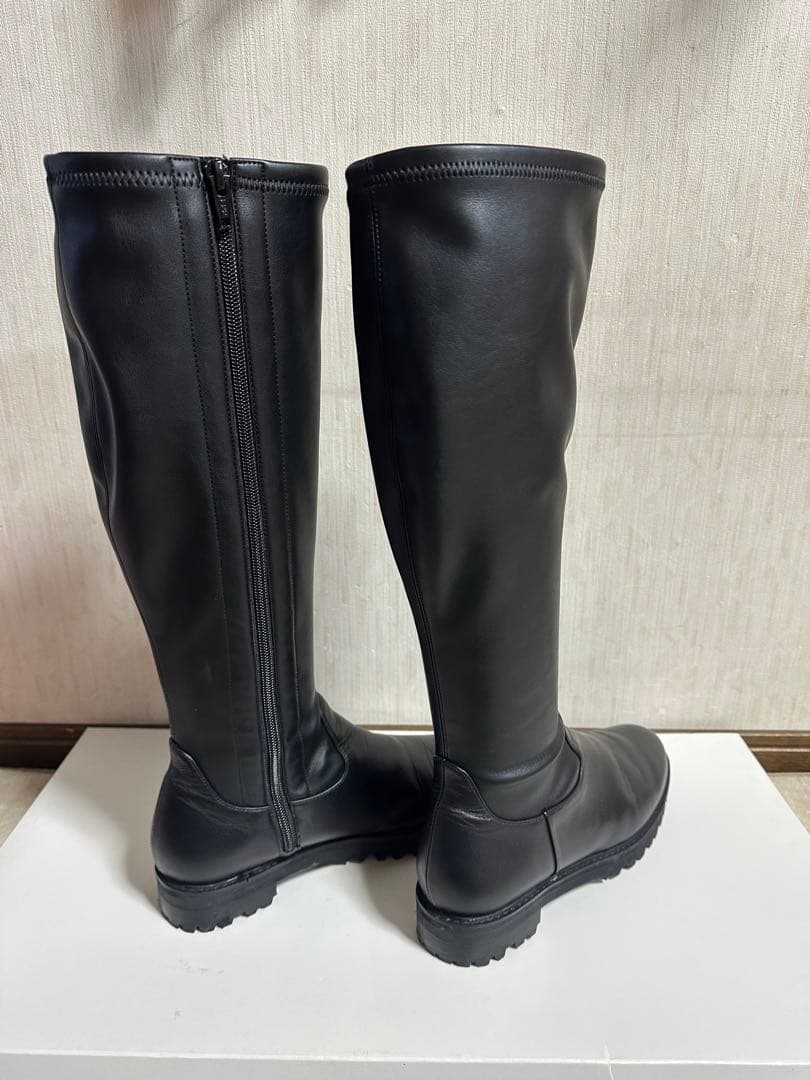 DIANA ロングブーツ レザーブーツ ブラック 黒 24cm