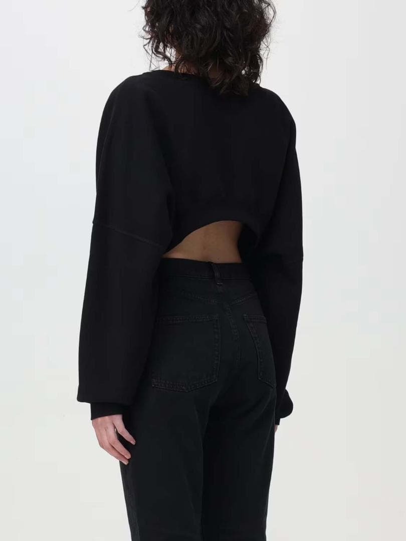 【2023AW】サンローラン クルーネック クロップド スウェットシャツ S