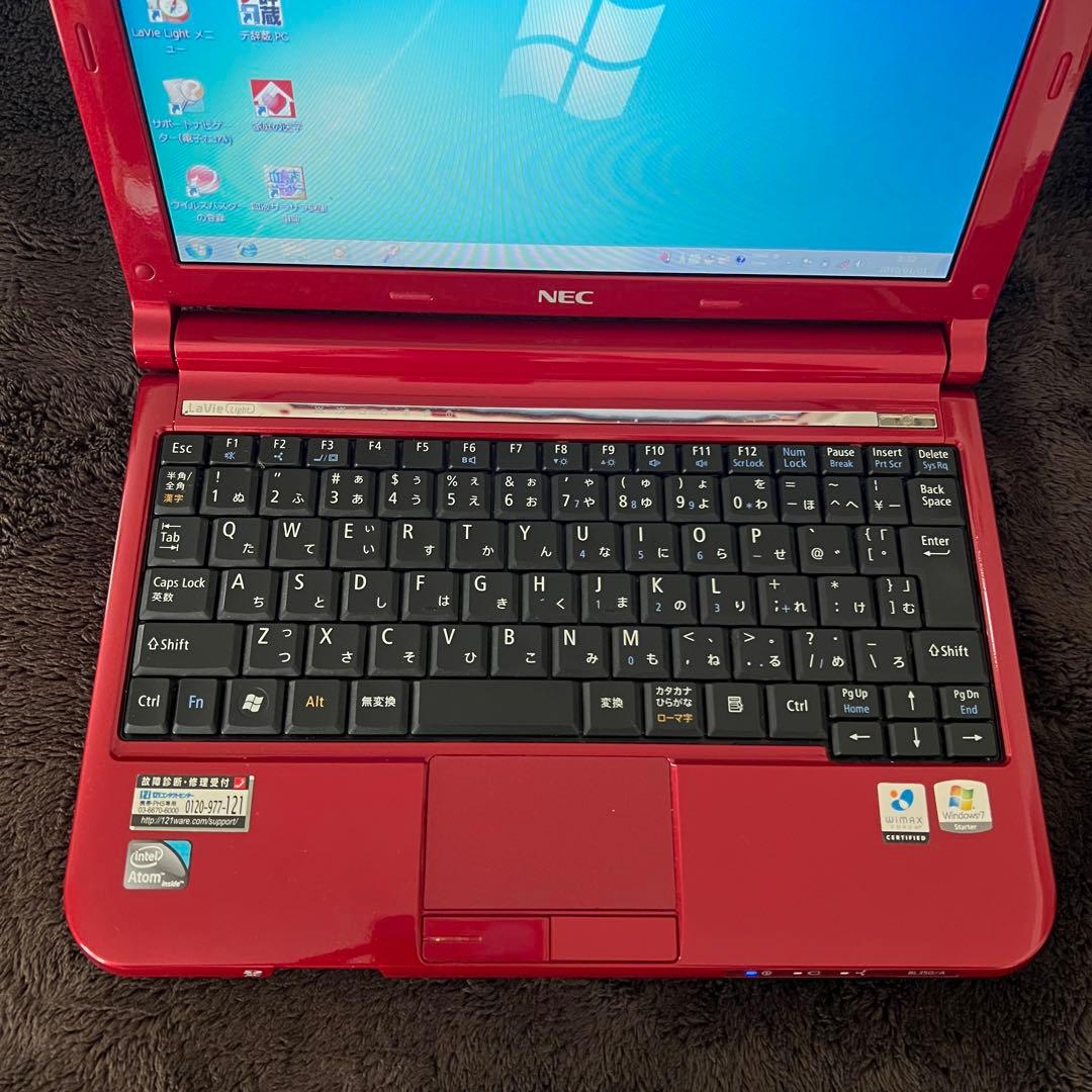 【美品】レッド10インチノートパソコン(NEC)