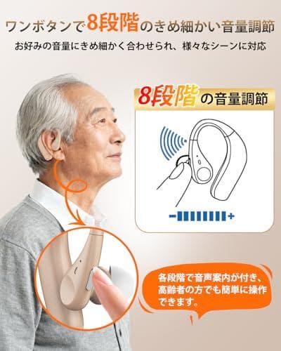 集音器 高齢者 しゅうおんき【革命的なデジタルチップ搭載！ノイズを徹底改善・8段