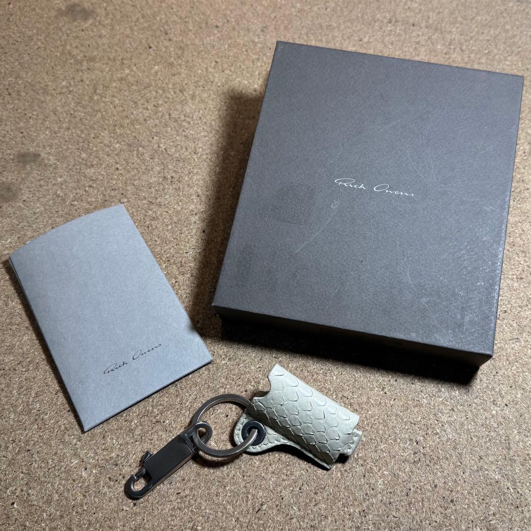 Rick Owens ミニライターホルダー　パイソンレザー　白
