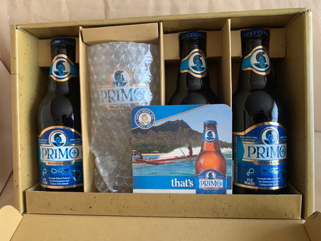 PRIMO ビール 355ml 3本セット グラス、コースター付き　未使用