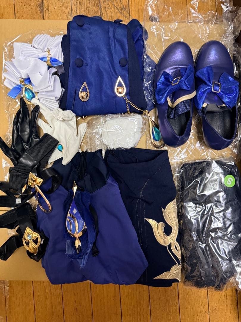 コスプレ　原神　フリーナ　黒　ウーシア　三分妄想Sサイズフルセット 武器　オマケ