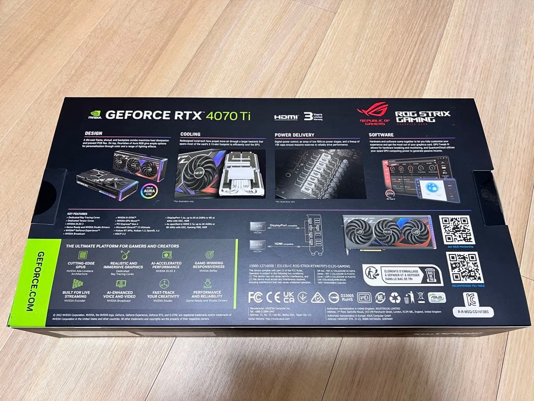 グラフィックボード・グラボ・ビデオカード ASUS ROG STRIX GeForce RTX 4070 Ti OC