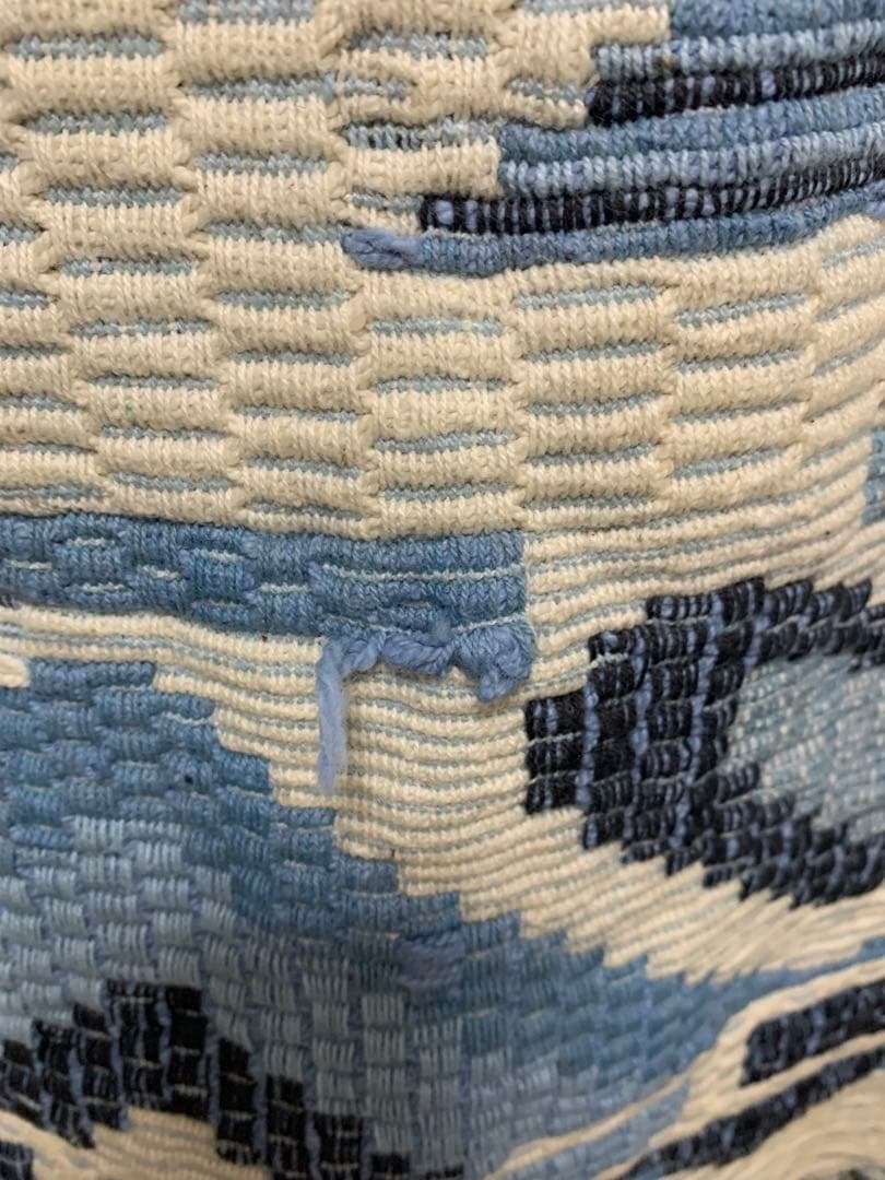 幾何学模様のラグ キリム 絨毯 インド 昭和レトロ 当時物