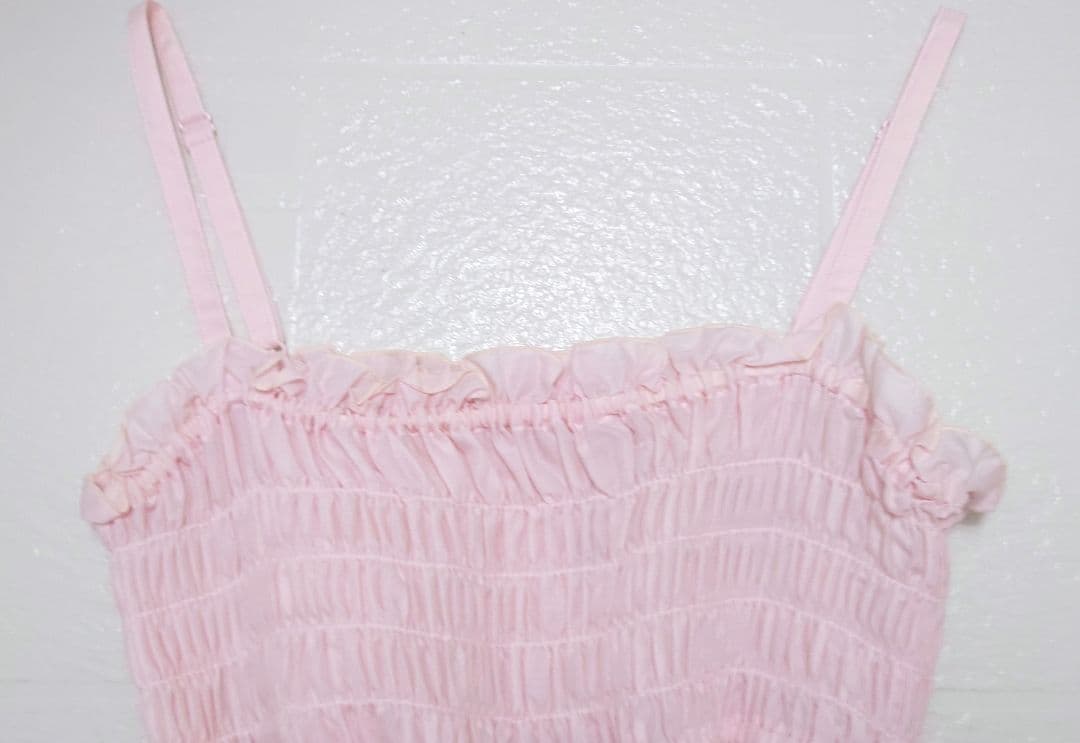 新品 未使用 タグ付き フリル リボン コットン キャミソール