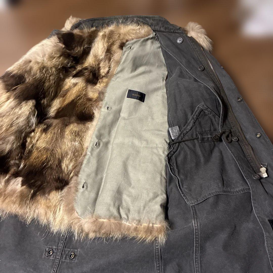 ［超美品］XH3Hb ゲベック　B'2nd グレー ファー付きモッズコート