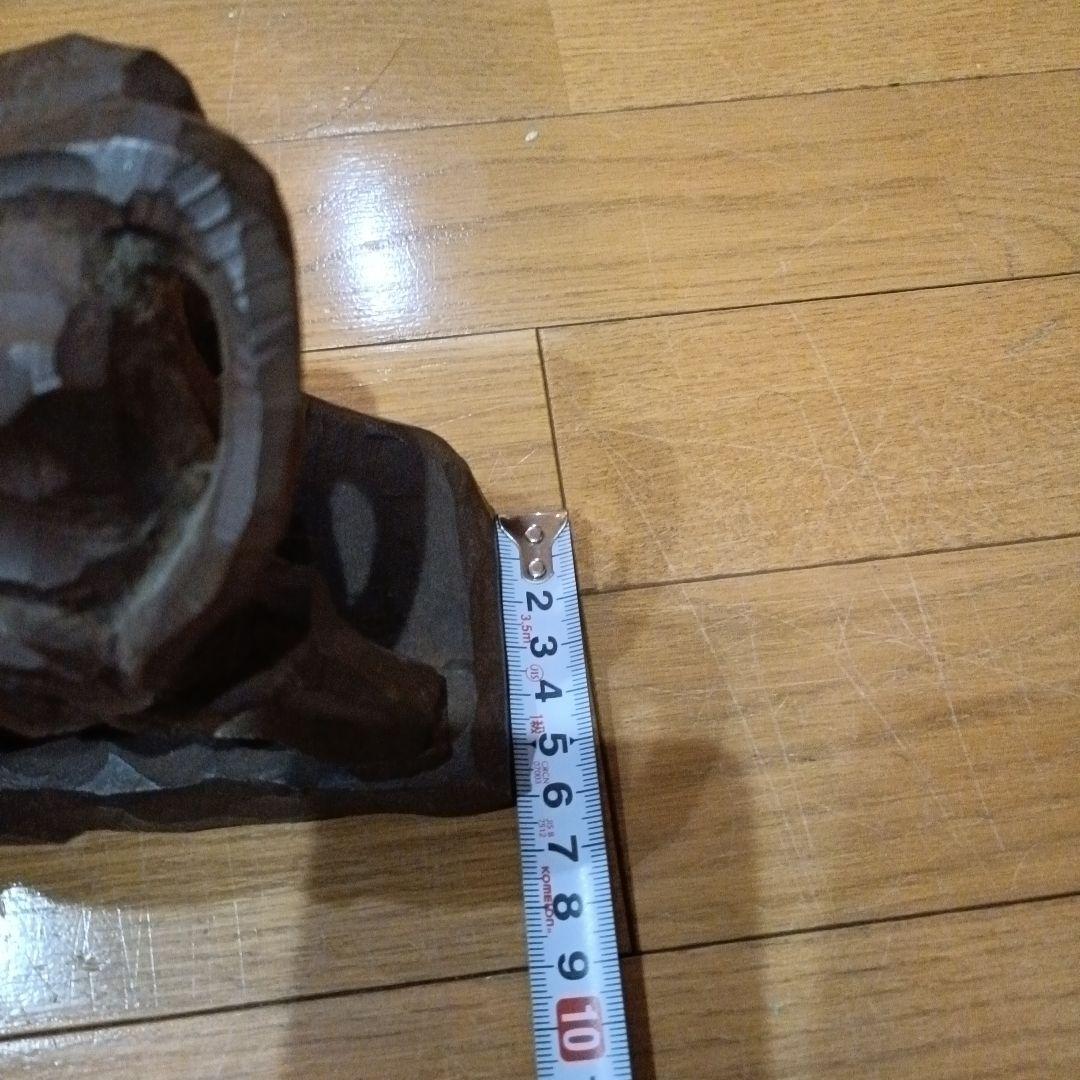 西田秀　力闘　牛　木彫