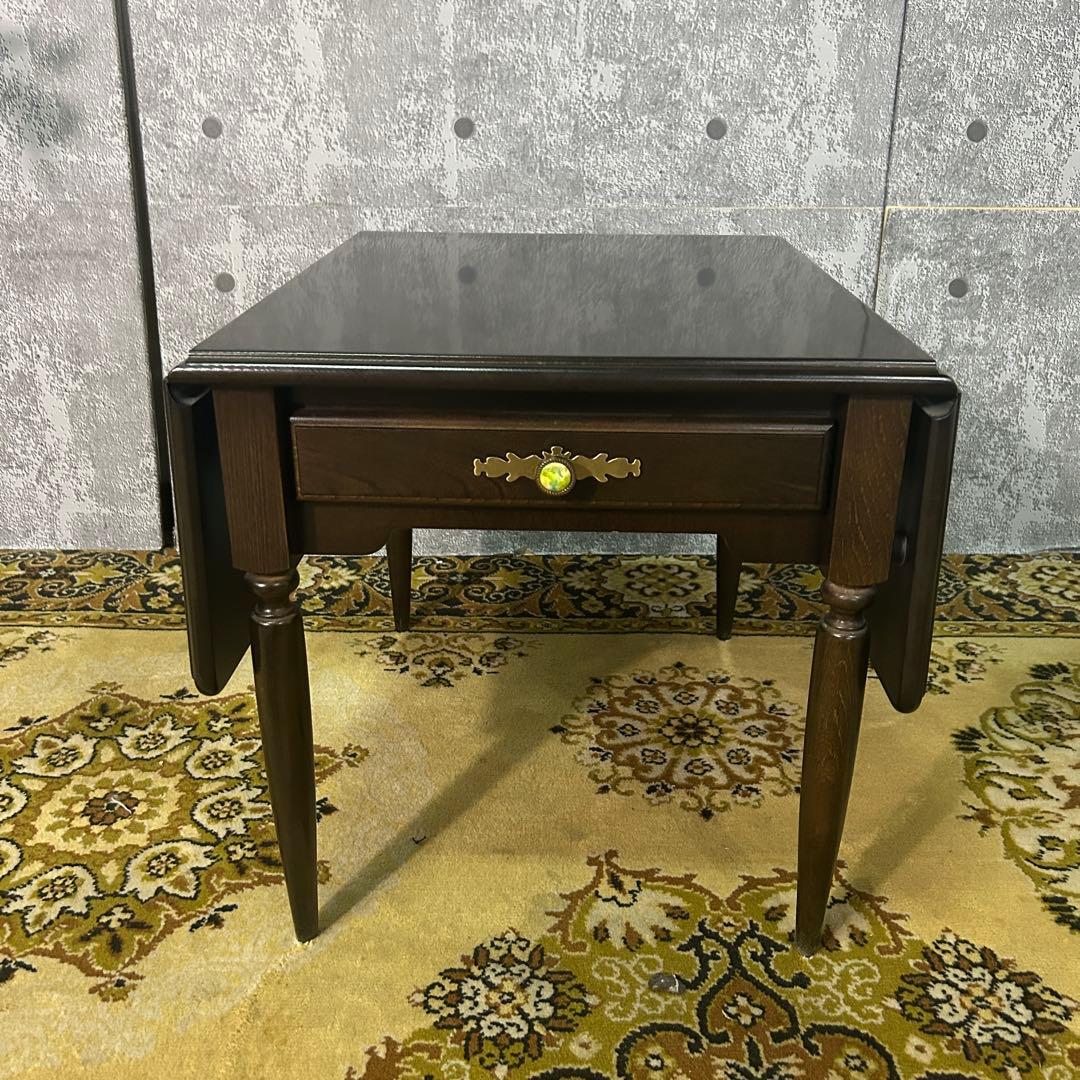 ꧁カリモク家具 karimoku꧂両側バタフライ式サイドテーブル ナイト ロー