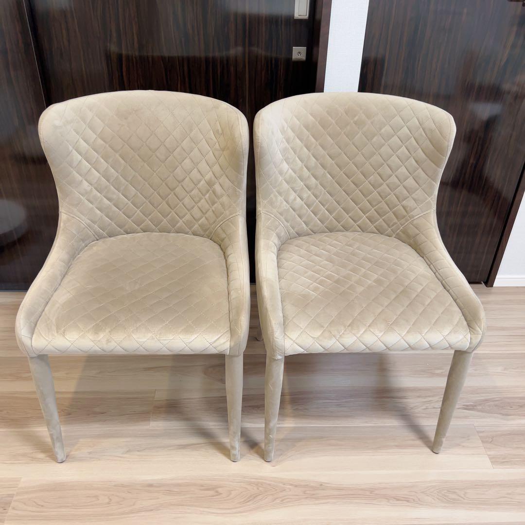 モーダエンカーサ■BANQUET バンケット チェア ベルベット調　グレージュ