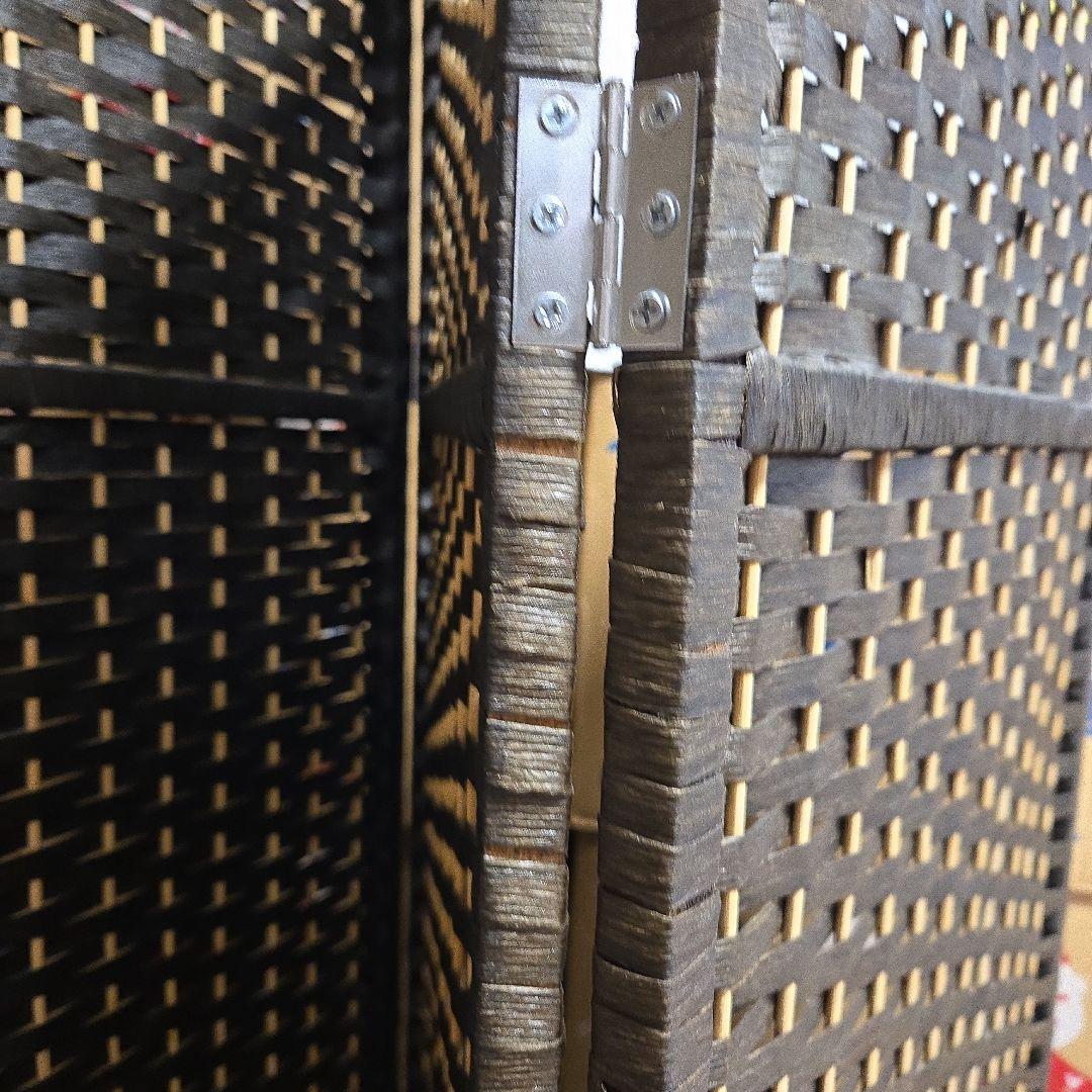 【送料込】ダークブラウン パーテーション ウィッカー風