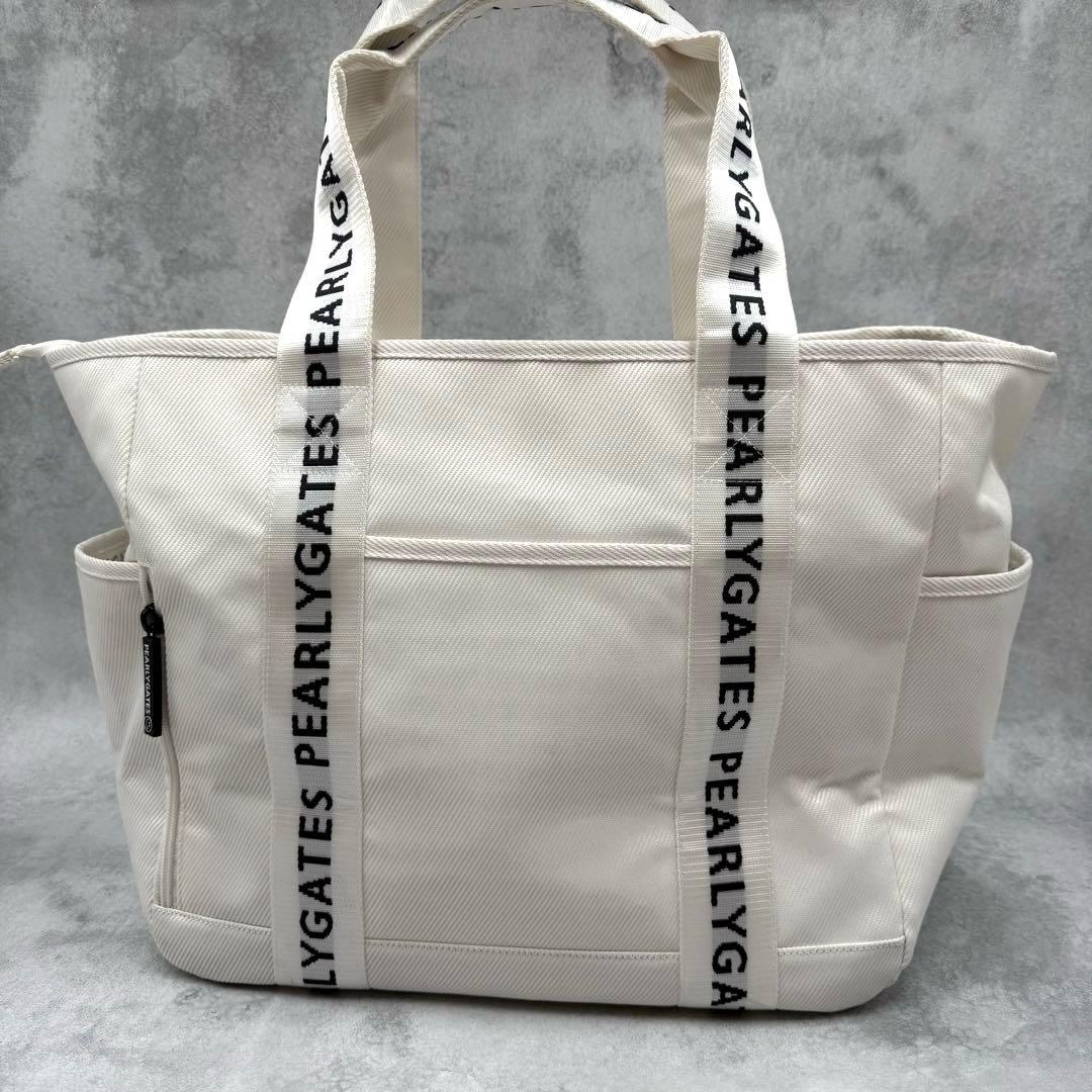 美品✨PEARLY GATES ロッカーバッグ 大型 ロゴ 大容量 白