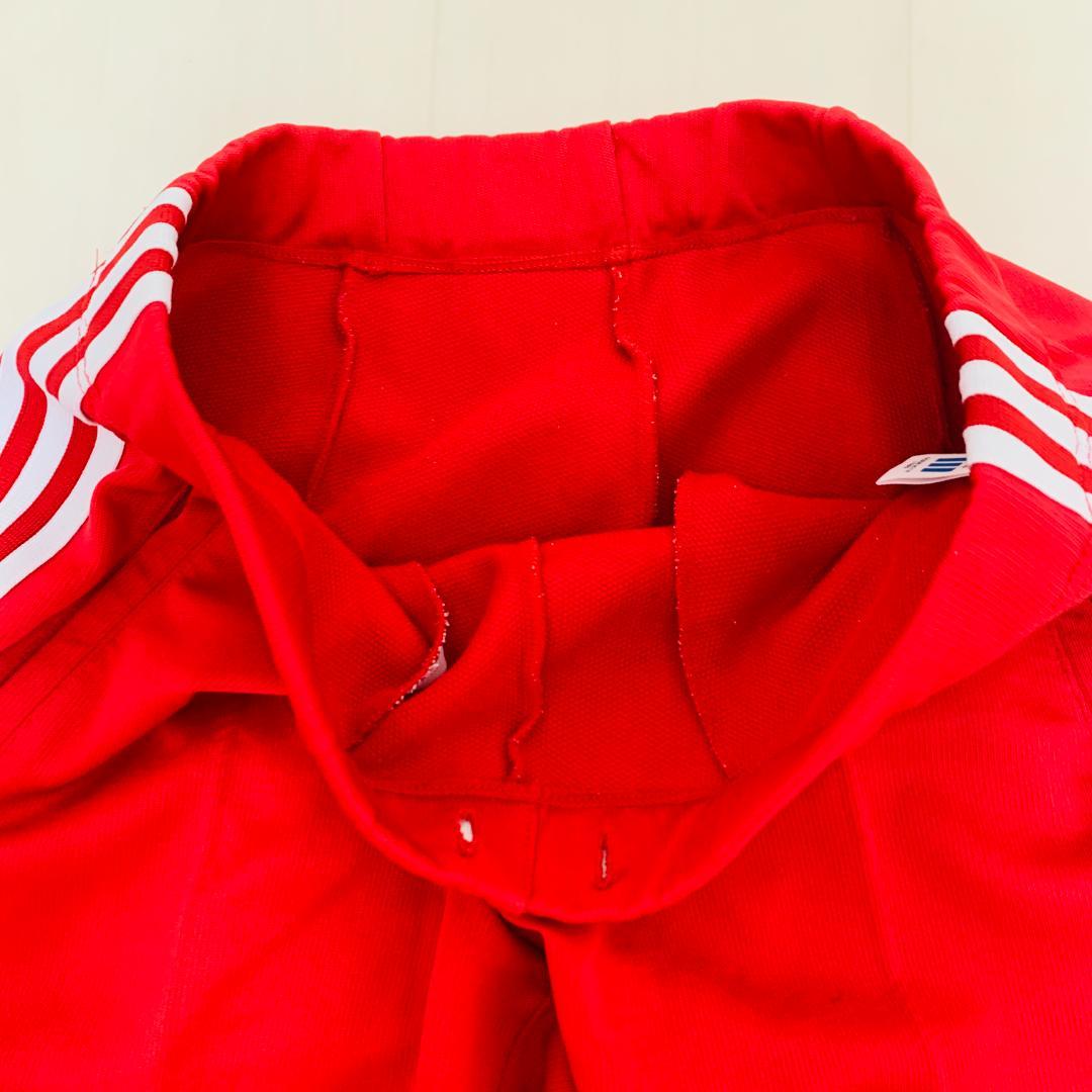希少 保存◎ デサント製 adidas トラックスーツ 赤 日本製 70s後期