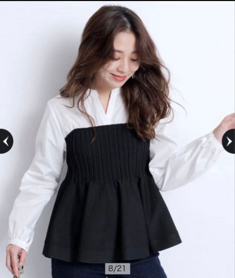 新品⭐︎ジャスグリッティー シャツレイヤードライクニット　ペプラム長袖