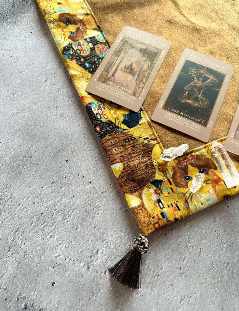 【再販】USAコットン☆エスニックキャットプリント ハンドメイドタロットクロス